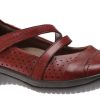 Women Earth | Kara Galilei Bordeaux Perforated Leather Mary Jane Shoe