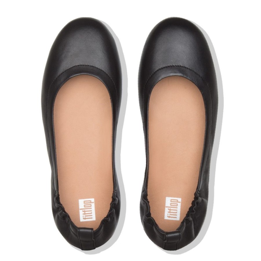 Women Fit Flop | Allegro Black Leather Ballet Flat