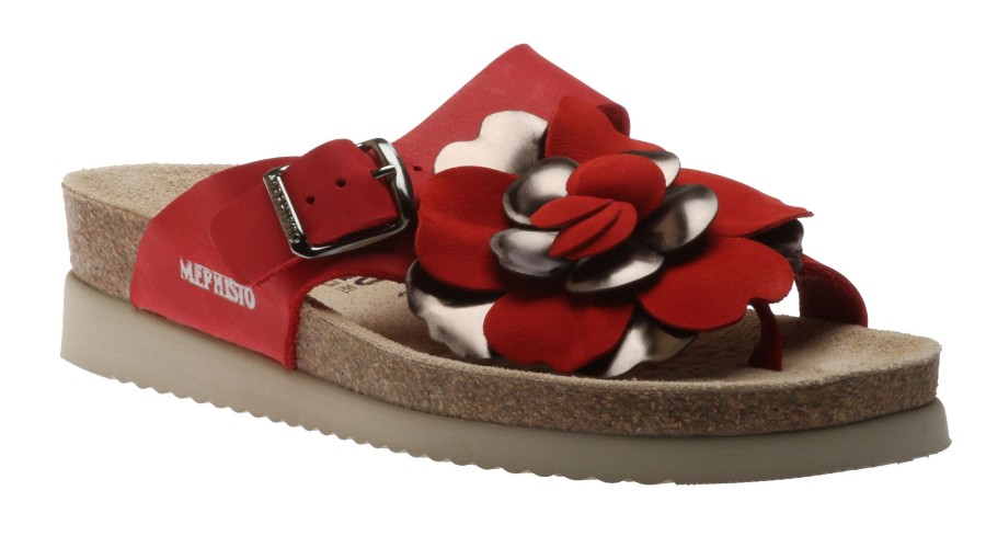 Women Mephisto | Helen Flower Red Thong Sandal