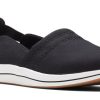 Women Clarks | Breeze Step Black Slip-On Canvas Sneaker