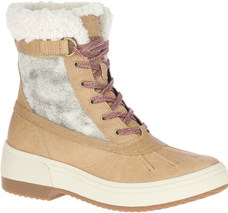 Women Merrell | Haven Mid Lace Polar Waterproof Camel Boot