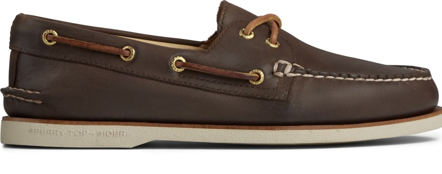 Men Sperry | Men'S Gold Cup Authentic Original Brown Leather Two Eye Boat Shoe