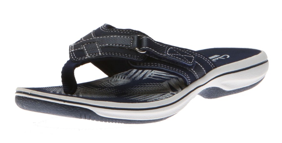 Women Clarks | Breeze Sea Navy Thong Sandal