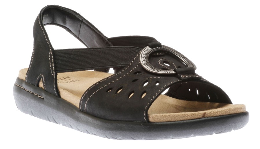 Women Earth | Talia Black Nubuck Sandal