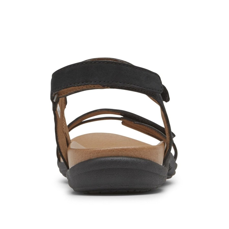 Women Cobb Hill | Rubey Black Three Strap Sandal