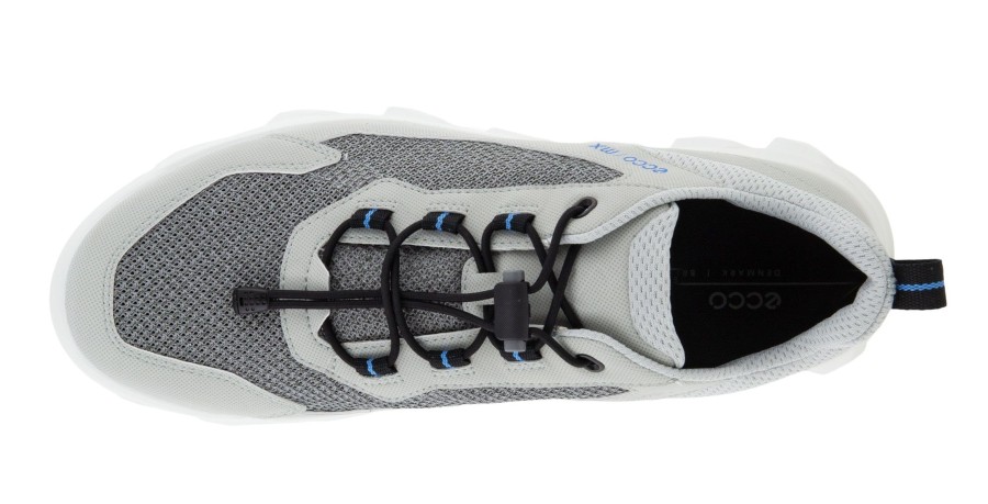 Men Ecco | Mx Concrete Grey Mesh Lace-Up Sneaker