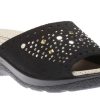 Women Lady Diana | Slide Black Studded Slide Sandal