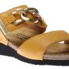 Women Naot | Victoria Marigold Yellow Leather Embellished Slide Sandal