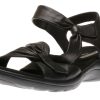 Women Clarks | Saylie Moon Black Leather Sandal