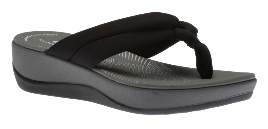 Women Clarks | Arla Kaylie Black Thong Sandal