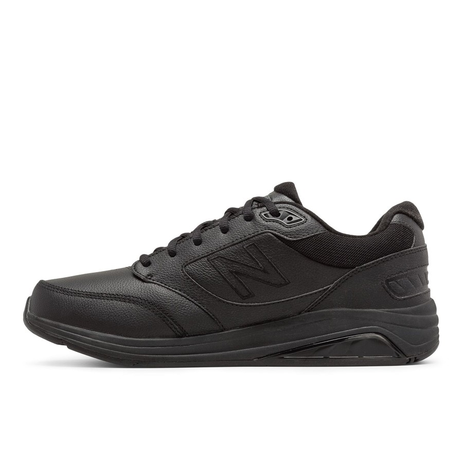 Men New Balance | Mw928Bk3 Black Leather Lace-Up Walking Shoe