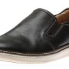 Men Johnston & Murphy | Mcguffey Black Leather Slip-On Sneaker