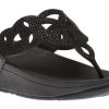 Women Fit Flop | Elora Crystal Black Thong Sandal