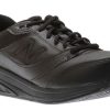 Women New Balance | Ww928Bk3 Black Leather Lace-Up Walking Shoe