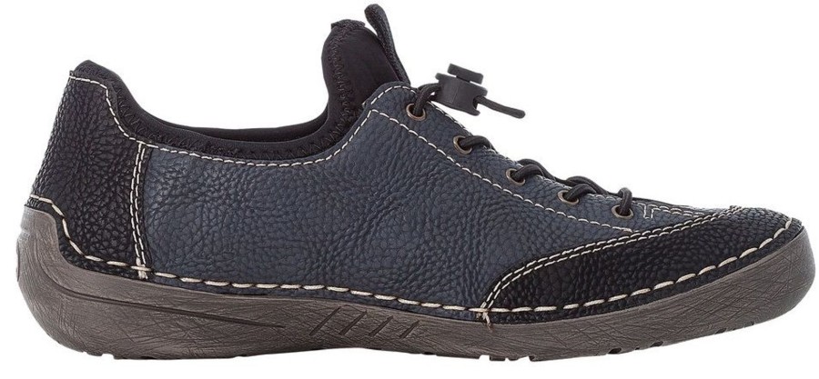 Women Rieker | Wildebuk Black Navy Sneaker