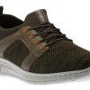 Men Rieker | Knittech Green Brown Mesh Slip-On Bungee Sneaker