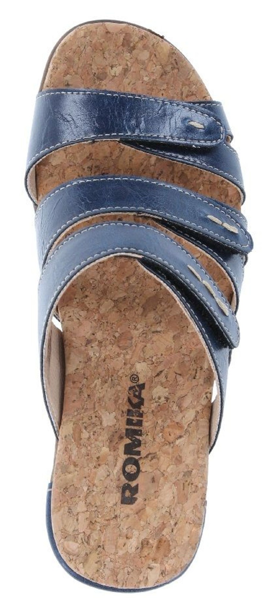 Women Romika | Calgary 01 Blue Slide Wedge Sandal