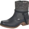 Women Rieker | Eagle Black Grey Knit Ankle Boot