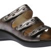 Women Romika | Ibiza 66 Anthracite Metallic Leather Slide Sandal