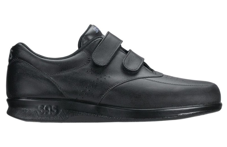 Men SAS Shoes | Vto Black Leather Velcro Walking Shoe