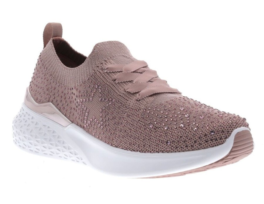 Women Ara | Monticello Powder Pink Rhinestone Slip-On Sneaker