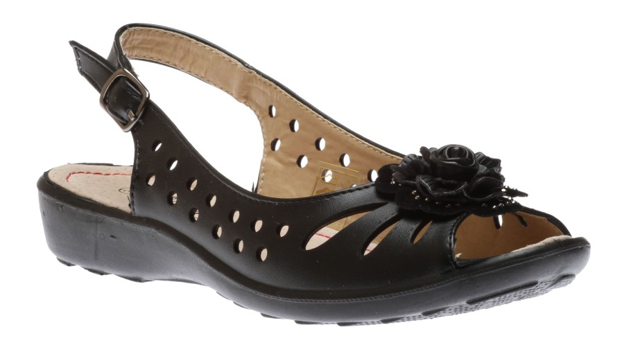 Women Soleflex Italy | Sandals Black