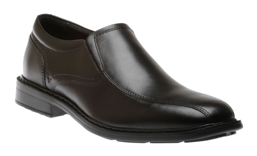 Men Rockport | Tanner Black Leather Slip-On Dress Shoe