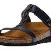 Women Naot | Malibu Polar Sea Metallic Blue Rhinestone Slide Sandal