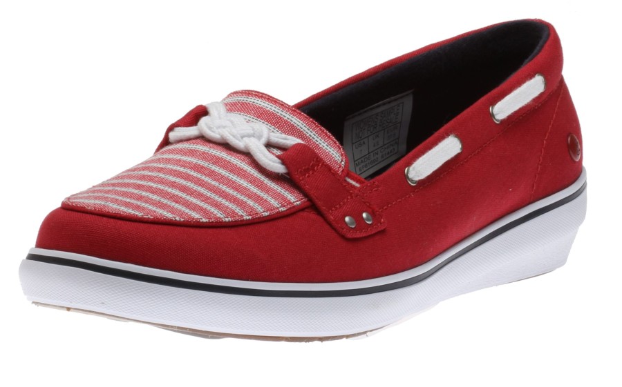 Women Grasshoppers | Windsor Red Knot Sporty Stripe Loafer