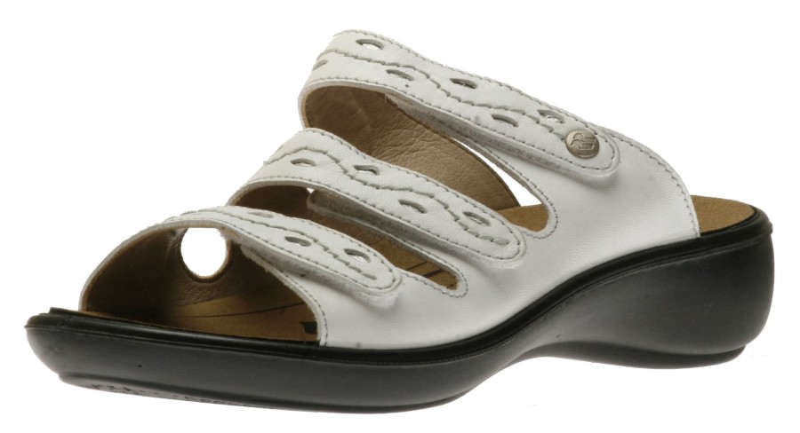 Women Romika | Ibiza 66 White Leather Slide Sandal