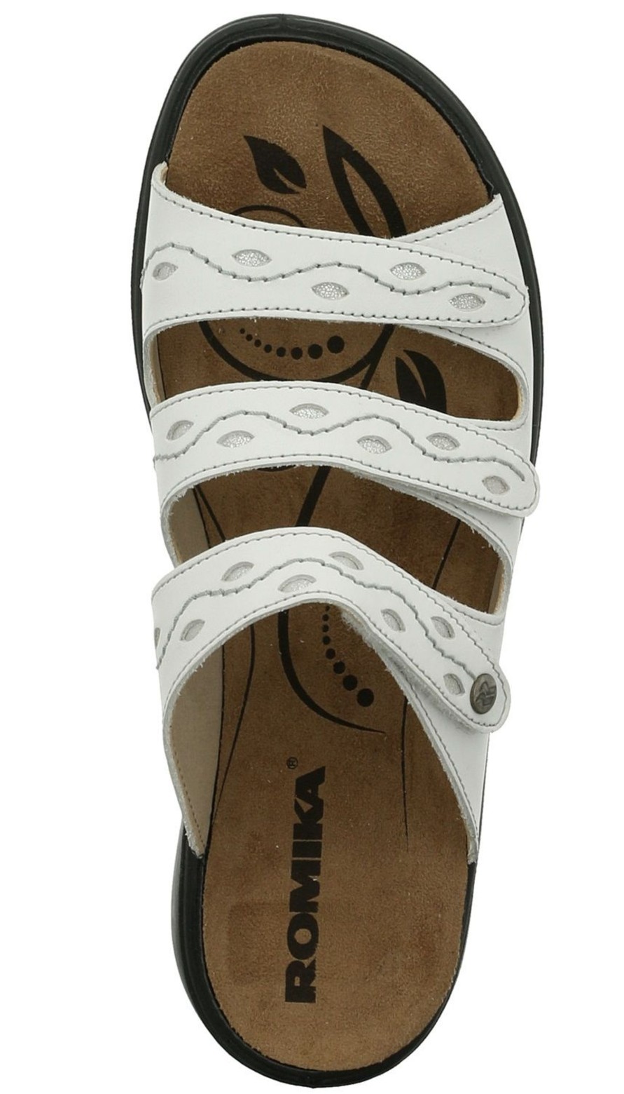 Women Romika | Ibiza 66 White Leather Slide Sandal