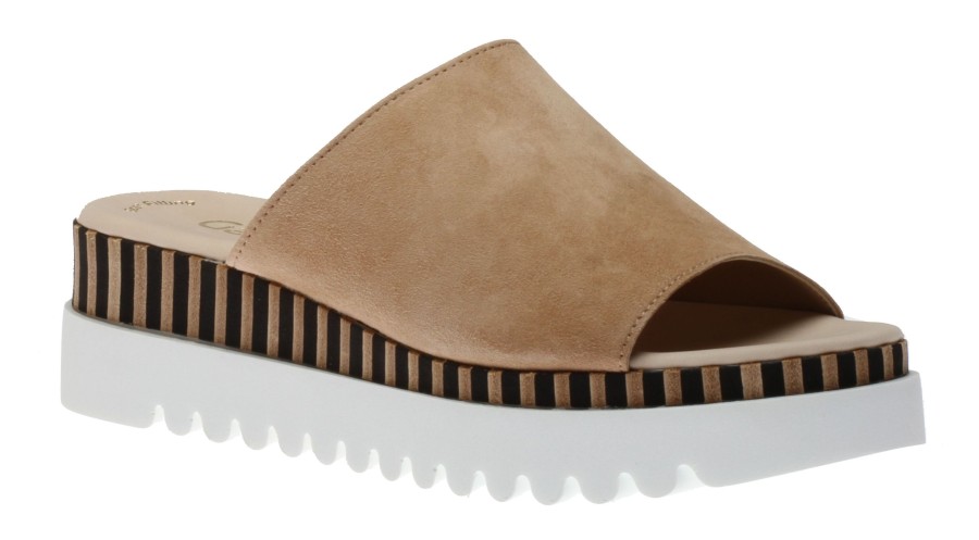 Women Gabor | 64.663.14 Caramel Brown Slide Wedge Sandal