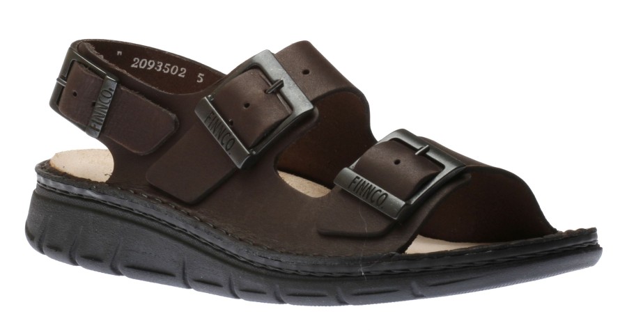 Men Finn Comfort | Nevis Grizzly Brown Leather Slingback Sandal