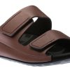 Women Ecco | Women'S 2Nd Cozmo Woodrose Leather Double Strap Slide Sandal