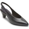 Women Rockport | Saleya Black Leather Dress Slingback Pump