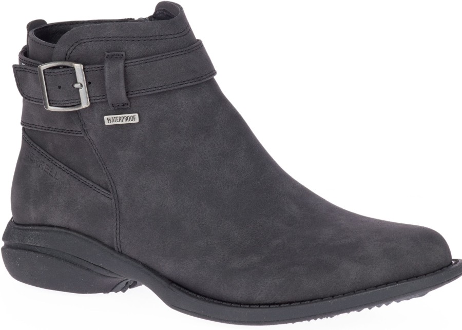 Women Merrell | Westbrook Bluff Black Waterproof Ankle Boot