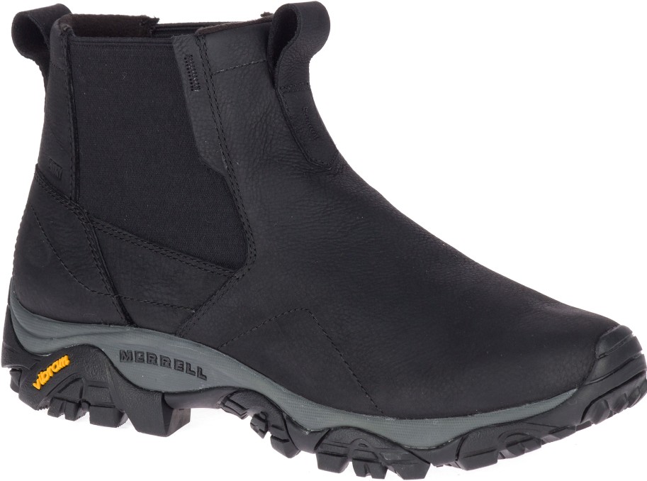 Men Merrell | Moab Adventure Chelsea Black Waterproof Wide Width Boot