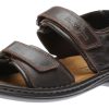 Men Josef Seibel | Rafe Brown Moro Black Leather Sandal