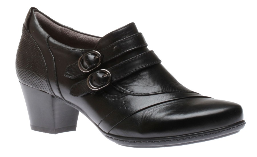 Women Earth | Calgary Toronto Black Leather Dress Shoe