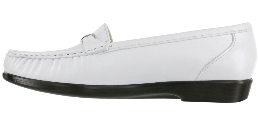 Women SAS Shoes | Metro Pearl White Leather Slip On Loafer