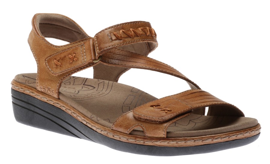 Women Taos | Zenith Honey Brown Leather Adjustable Z-Strap Walking Sandal