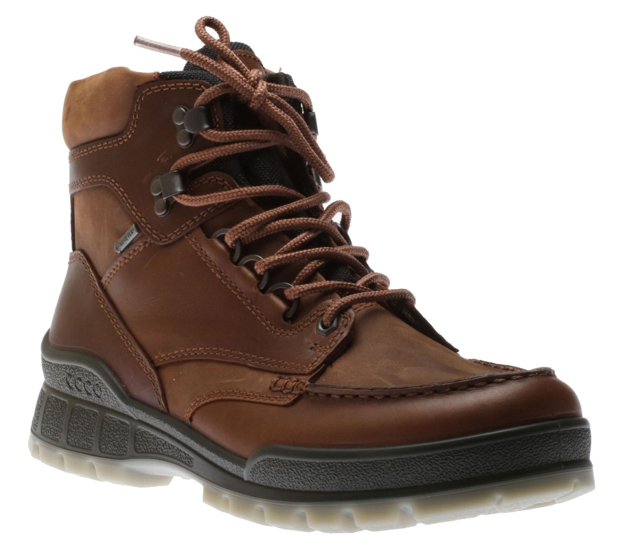 Men Ecco | Men'S Track 25 Bison Brown Leather Gore-Tex Boot