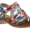 Women Rieker | Flowerbed Multicolour White Sandal