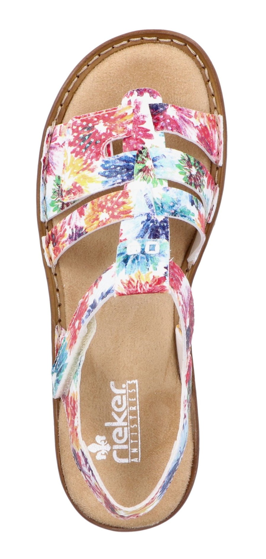 Women Rieker | Flowerbed Multicolour White Sandal