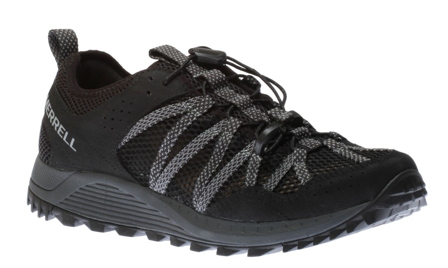 Men Merrell | Wildwood Aerosport Black Trail Running Shoe