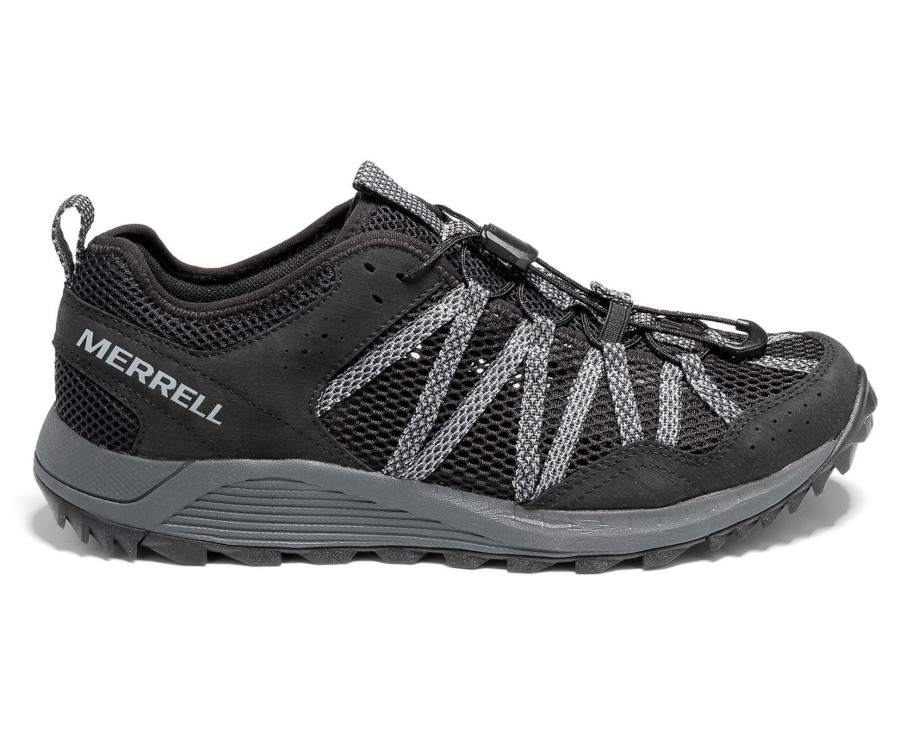 Men Merrell | Wildwood Aerosport Black Trail Running Shoe