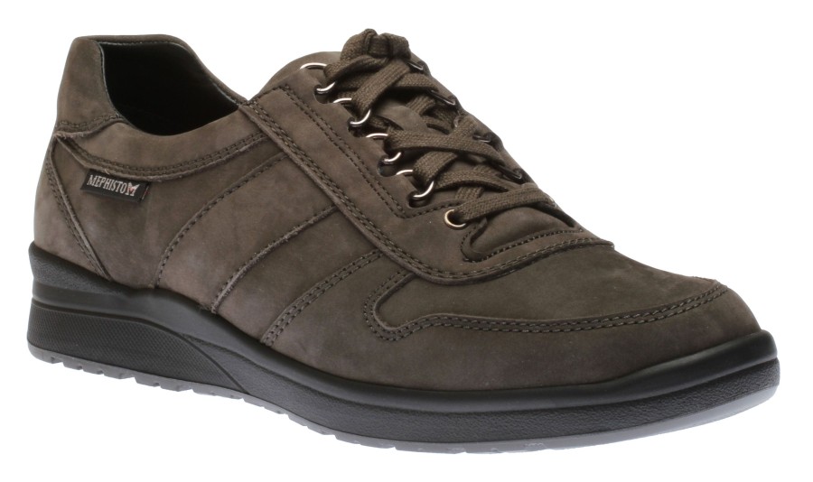 Men Mephisto | Valerian Graphite Nubuck Leather Lace-Up Walking Shoe