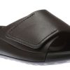 Women Ecco | Women'S 2Nd Cozmo Black Leather Slide Sandal