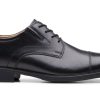 Men Clarks | Whiddon Cap Toe Black Leather Oxford Dress Shoe