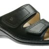 Women Finn Comfort | Jamaica Black Leather Slide Wedge Sandal